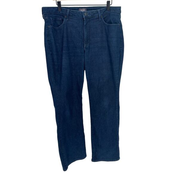 NYDJ Barbara Bootcut Jeans Blue Dark Wash Casual Stretch Western Size 14 Petite - Picture 1 of 12